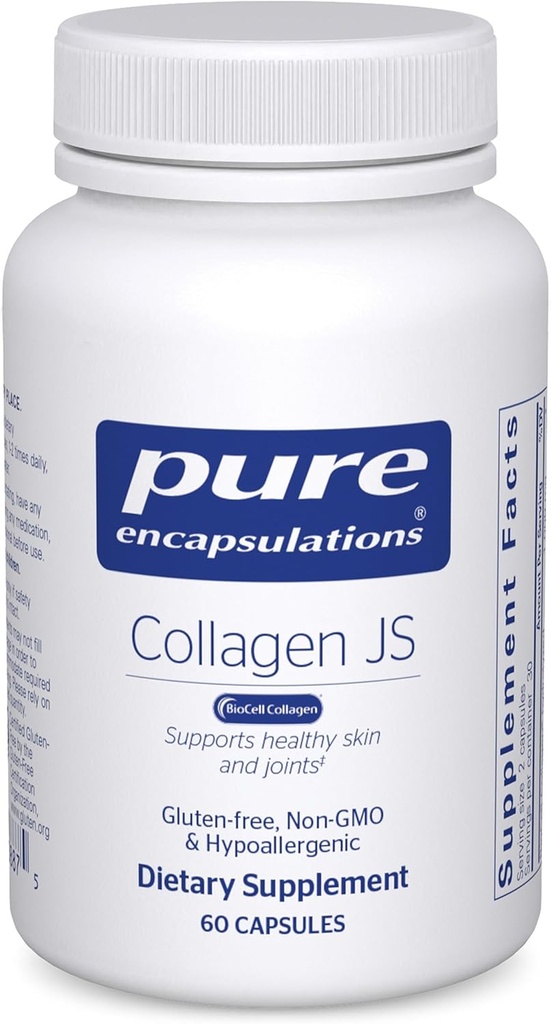 Saf Encapsulations Collagen JS - Skin & Ortak Sağlık* - 1000 mg Hydrolyzed Biocell Collagen - Gluten Free & Non-GMO - 60 Capsules