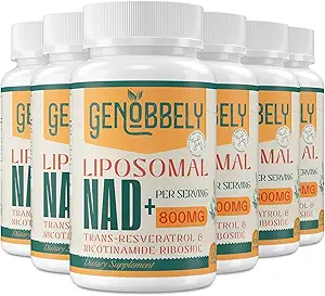 800 mg Liposomal NAD+ Nicotinamid Riboside 200 mg ile birlikte, Trans-Resveratrol 100 mg - DNA onarımı için True NAD Supplement, Sağlıklı Ağlama, Beyin Fonksiyonu - 360 Gün Supply