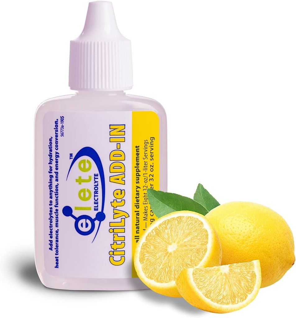 CitriLyte Electrolyte Add-in Hydration Drops | Sodyum, Magnezyum, Pyum & Trace Minerals | Slight Lemon Flavor | Cramp Relief | Any Drink into a Sports Drink, 24.6 mLyte