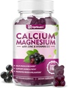 D3 Supplement Vitamini ile magnezyum, Kadınlar için Şeker Ücretsiz Kalsiyum Gummies, Kemik ve Kas ve Immune Health, Vegan Elderberry Flavor - 60 Kont