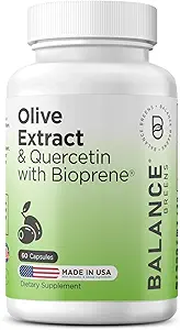Balancebreens Olive Leaf Extract & Quercetin 400 mg with Bioperine, 60 Capsules - Immunity Branson