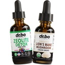 Zeolite Detox & Lions Mane Drops - Çocuklar için Zeolit ve Yetişkinler için B12 & D, Clinoptilolite Gentle Body Daily Detox Cleanse - Organik Lions Mane Mushroom Material Drops for Focus, Fog, Brain