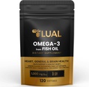 LUAL Omega-3 Fish Oil Softgels – 1000mg με EPA και DHA, άρωμα λεμόνι, Burpless, μη GMO Formula για την καρδιά, τον εγκέφαλο και τη συνολική ευεξία – 120 Count