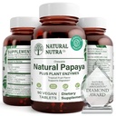 Doğal Nutra Papaya Çewable Enzymes for Digestion and Body Cleanse - Supports Digestive Health, Ease Gastrointestinal Discomfort - Nutrient Abpsiyon ve Bloating - 90 Vegan Tabletler