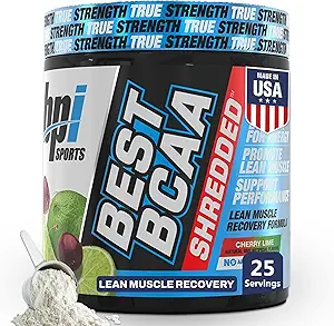BPI Sports Best BCAA Shredded - Caffeine Δωρεάν Θερμογόνο Ποτό αποκατάστασης, Lean Μυϊκό Κτίριο BCAA Σκόνη για γυναίκες και άνδρες, Preworkout BCAAs Amino Acids Ποτό- Cherry Lime - 25 Υπηρεσίες