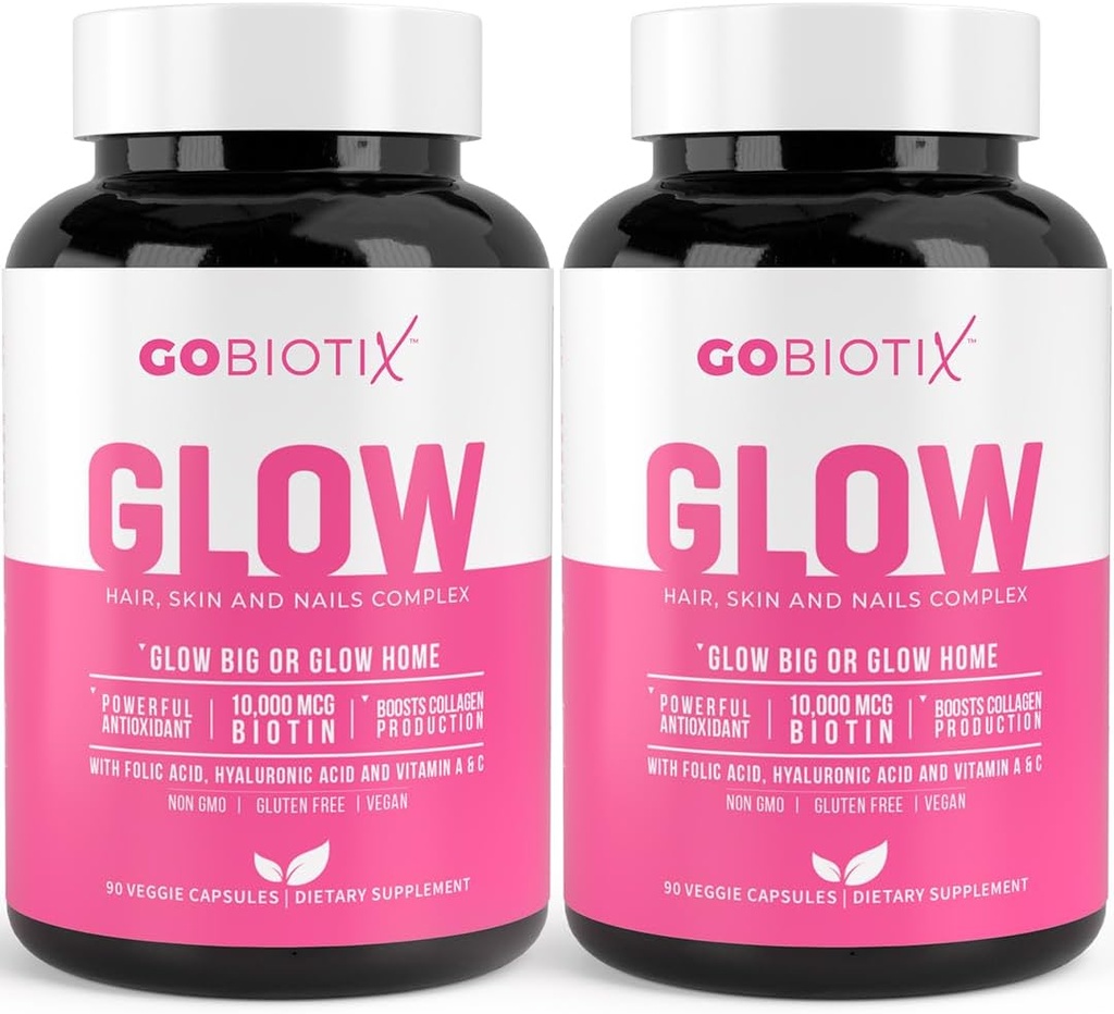 GOBIOTIX Hair Skin ve Nails Vitamin Supplement - 1000006 Biotin Pills With Hyaluronic Acid, Folate, Iron, Magnezyum, ve çinko - Collagen Production, Saç Büyüme - 60 Hizmetler