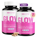 GOBIOTIX Hair Skin ve Nails Vitamin Supplement - 1000006 Biotin Pills With Hyaluronic Acid, Folate, Iron, Magnezyum, ve çinko - Collagen Production, Saç Büyüme - 60 Hizmetler