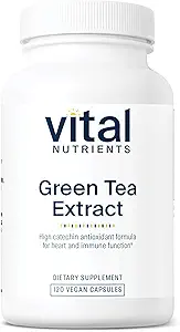 Vital Nutrients Green Tea Extract 550mg | Potent Antioxidant for Heart & Immune Health* | Polyphenols Supplement with EGCG | Gluten, Dairy, Soy Free | Non-GMO | 120 Capsules