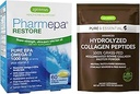 Pharmepa Restore & Advanced Hydrolyzed Collagen Peptides Bundle, 1000mg Pure EPA Omega-3 Fish Oil & 100% Grass Fed Bovine Collagen Protein Powder, by Igennus