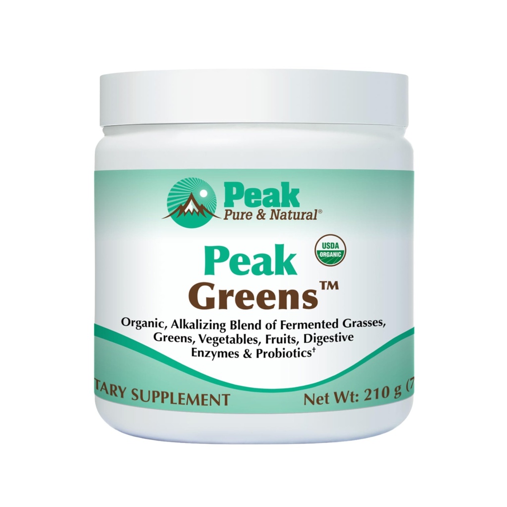 Peak Pure & Natural Peak Greens PH Balance ve alkalinity | Superfood Green Drink Toz | Fermented Grass, Sebze ve Meyve | Digestive Enzyme & Probiyotik Toz