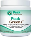 Peak Pure & Natural Peak Greens PH Balance ve alkalinity | Superfood Green Drink Toz | Fermented Grass, Sebze ve Meyve | Digestive Enzyme & Probiyotik Toz