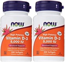 Şimdi Gıdalar D3 5000 IU, 240 softgels (Pack of 2)