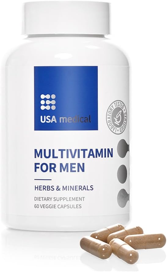 Erkeklerin Multivitamin Capsules - Daily Men's Health with Saw Palmetto, Lycopene ve çinko - Prostate Health, Energy ve Sleep | 60 Capsules