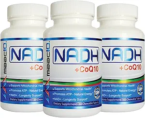 MAAC10 NADH + CoQ10 Μασώμενα δισκία (3- Pack - 180 δισκία) 