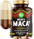 Maju Superfoods 4-in-1 Maca Root Capsules, Organik Siyah, Sarı ve Kırmızı Kökler Aborpsiyon (120 ct) | Peru Ürün, Peru Toz, Erkekler ve Kadınlar Tamam, 60.000 mg