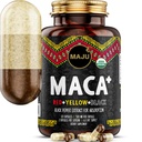 Maju Superfoods 4-in-1 Maca Root Capsules, Organik Siyah, Sarı ve Kırmızı Kökler Aborpsiyon (120 ct) | Peru Ürün, Peru Toz, Erkekler ve Kadınlar Tamam, 60.000 mg