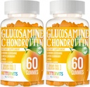 Glucosamine Chondroitin Gummies with MSM & Elderberry Extra Strength - Ortak Destek, Antioksi Immune Support Supplement for Yetişkinler, Men & Women120 Orange Gummies