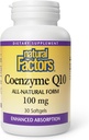 Doğal Faktörler Coenzyme Q10 - Antioksi Support Supplement Supports Cellular Enerji Üretimi - Daha İyi Abhidrorpsiyon Yardımları Sağlıklı Kalp Fonksiyonlu - 100 mg, 60 Softgels (60 Hizmet)