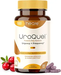 UroQuel - Natural Bladder Control Cranberry Supplement - Banyo Urgency, Frekans, Incontinence, Flowens ile - OBGYN Formulaed - Kadın ve Erkekler için Cranberry Pills - Heale - 30 Capsules