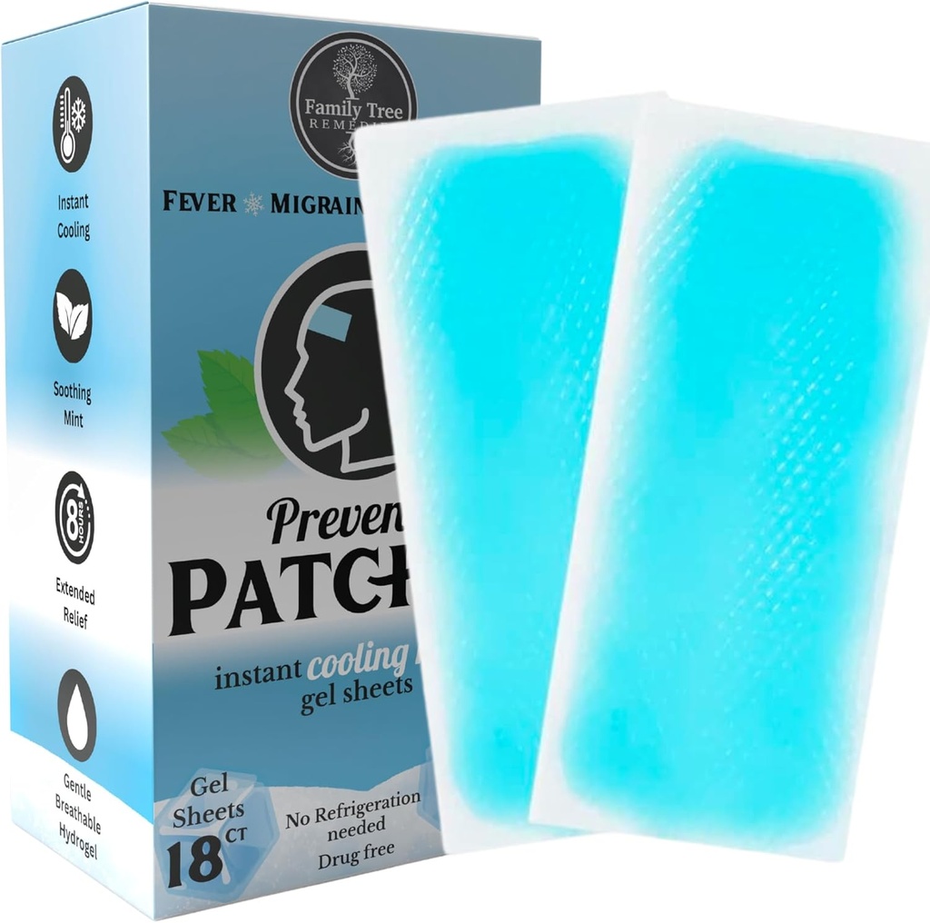 18 Soğutma Gel Head Strips, Headache ve Discomfort: Engela Patches