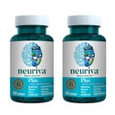 NEURIVA Plus Συμπλήρωμα εγκεφάλου για μνήμη, εστίαση & συγκέντρωση + Γνωστική λειτουργία με κλινικά ελεγχόμενη Nootropics Phosphatidylserine και νευροπαράγοντας, VIT B6 & B12, 30 κάψουλες κόμη (2 Συσκευασία)