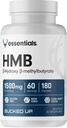 Bucked Up HMB (Beta-Hydroxy Beta-Methylbutyrate) 1500 mg Per Servis, Essentials (60 Hizmet, 180 Capsules)