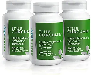 NatureCity True-Curcumin Turmeric Supplement | Non-GMO Tumeric and Curcumin 500 mg Curcuma Capsules Vitamin Supplements | Up to 700% Art in Abpole (90 Day Supply) | Supports Commons