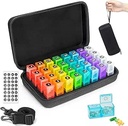 Monthly Pill Organizer 2 Times a Day with Weekly Pill Bag, 30 Günlük Karşılaştırmalar ile Pill Box Organizer, One Moon Pill Box Holder with Hard Travel Case 31 Days Drug Management