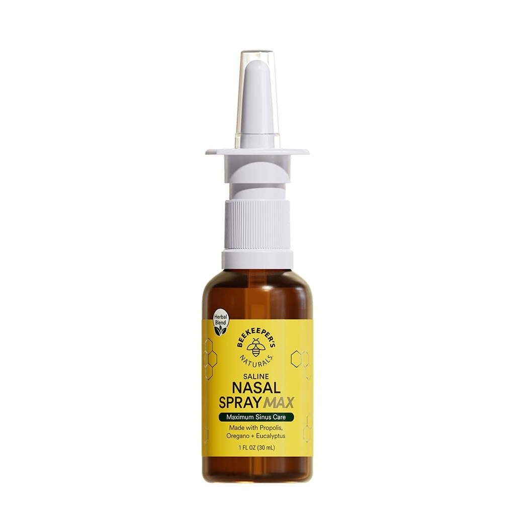 Arıcının Doğalları Propolis Nasal Rinse Spray Max, Yetişkinler için Yardım / Eucalyptus, Oregano & Saline, Clears Nasal Congestion, Moisturizes Sinus Kanalı, Ve Decongest Sinus Cavities, 1 fl oz