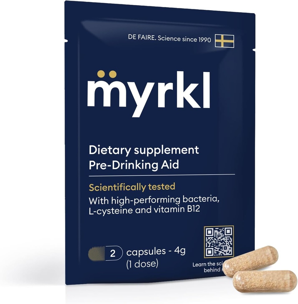 Unique Pre-Drinking Supplement for Liver Health Support, Helps Morning Energy with High-Performing Probiotic, L Cysteine & Vitamin B12, Social Evening, Party & Vacation Essentials, 10 Capsules