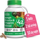 Botanic Choice Mega Fruits and Veggies Mix - 42 Meyve & Sebze Superfood Capsules - Elderberry, Chlorella, Kale - Supplements - 60 Capsules