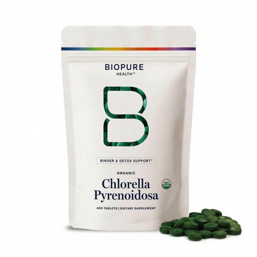 BioPure Chlorella Pyrenoidosa – 100% Βιολογικό, Cracked-Cell Wall, Nutraceutical Superfood Packed with Proteins, Vitamins, Minerals & Amino Acids that supports Μεταβολισμός, Detox & Ανοσία – 400 Tablets