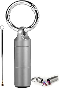 Μικρό Keychain Hill Holder, 304 Ανοξείδωτο χάλυβα Φορητή θήκη Χάπια Organizer για το ταξίδι, αδιάβροχο κουτί Pocket Pill Container Medicine για Purse Men (Μικρή θήκη Χάπια)