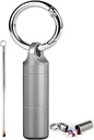 Μικρό Keychain Hill Holder, 304 Ανοξείδωτο χάλυβα Φορητή θήκη Χάπια Organizer για το ταξίδι, αδιάβροχο κουτί Pocket Pill Container Medicine για Purse Men (Μικρή θήκη Χάπια)