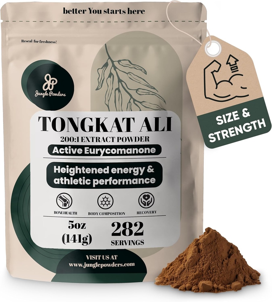 Orman Tozları Tongkat Ali for Men Toz 200:1 Extract 282 5 Ounce Bag Eurycoma Longifolia Toz Supplement Tonkat-Ali Pure Longjack Root Geleneksel Erkekler için Sağlık Desteği