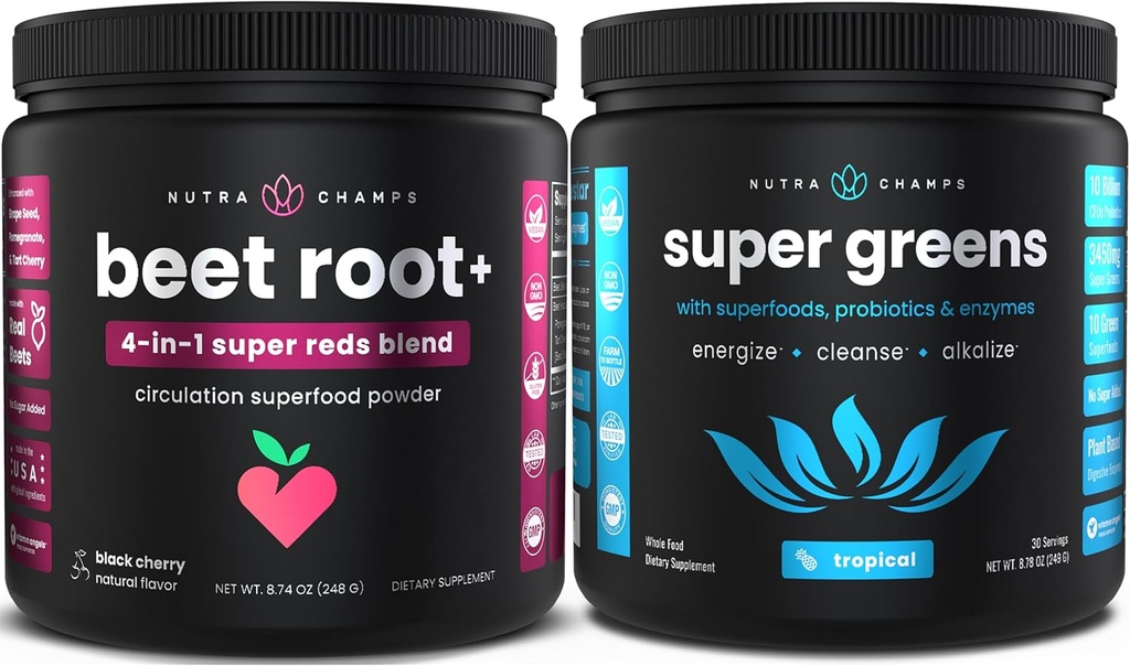 NutraChamps Beet Root Toz - Yeşiller Superfood Toz
