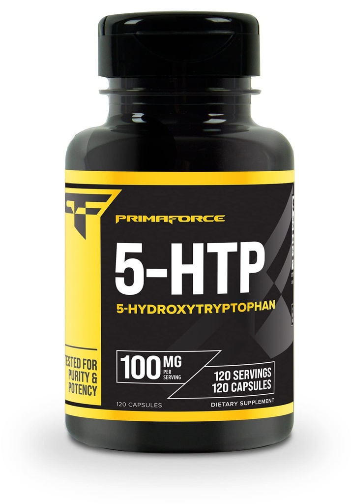 Primaforce 5-HTP 100 mg Supplement, 120 Capsules, 100 mg Per Service, 5-Hydroxytryptophan