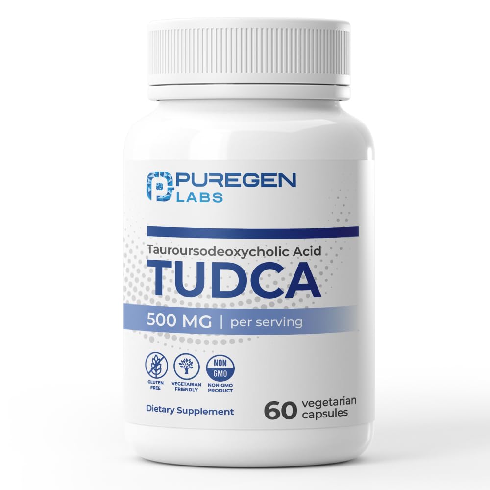 Safgen Laboratuvarları TUDCA (Tauroursodeoxycholic Acid) 500 mg hizmet başına, Bile Salts Liver Supplement | No Harmful Words | Non-GMO | Gluten Free | Made in USA - 60 Vegetarian Capsules