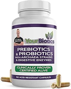 YourBiotics Prebiyotiks and Probiyotiks for Men & Women - Digestive Enzymes with Probiyotiks and Prebiyotiks Acid - Women & Mens Probiyotiks for Gut Health Immune Support & Digestion - 60 Count