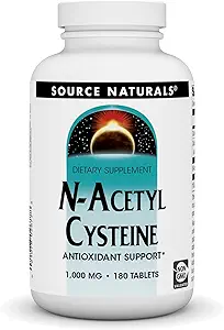 Source Naturals N-Acetyl Cysteine Antioksit Desteği, Diyetsel Supplement That Supports Respiratory Health*, 1.000 mg - 180 Tabletler