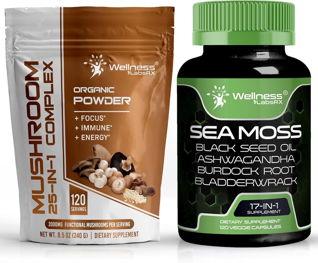WELLNESS LABSRX Mushroom Toz 2000mg - İrlandalı Deniz Moss Capsules