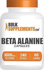 BulkSupplements.com Beta Alanine Κάψουλες - Beta Alanine συμπλήρωμα, Beta Alanine χάπια, Beta Alanine 3000mg - Χωρίς γλουτένη, 4 κάψουλες ανά υπηρεσία, 240 κάψουλες (πακέτο του 1)