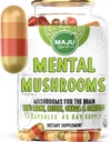 MENTAL Mushroom Caps, Organic Extract Supplement w/ Lion's Mane, Cordyceps, Reishi και Chaga, Ενισχύστε την εστίαση σας, την ενέργεια, την ευεξία και το ανοσοποιητικό σύστημα - Νοοτροπικά μανιτάρια, ανοσοποιητική υποστήριξη 90ct