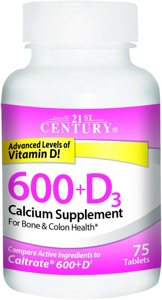 21st Century Food 600+D3 Tablet 600 mg-800U 75 Kont (2 paket)
