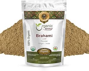Organik Way Brahmi Leaf Toz (Bacopa Monnieri) - Organik & Kosher sertifikalı | Raw, Vegan, GMO & Gluten Ücretsiz | USDA sertifikalı | Origin - India (1/4 LBS)
