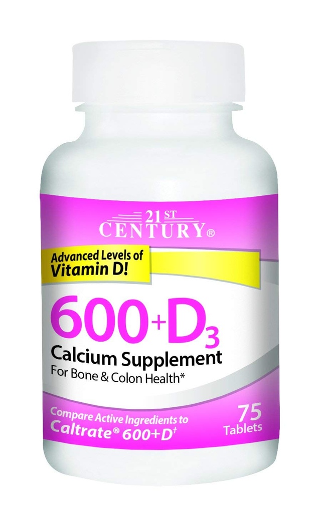 21st Century Food 600+D3 Tablet 600 mg-800U 75 Kont (2 paket)