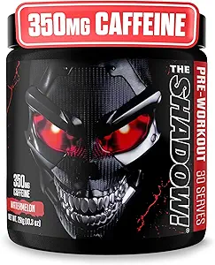JNX SPORTS The Shadow! 350mg Caffeine Hard Core Preworkout - Καρπούζι 30 Εξυπηρετεί Ηλεκτρική Ενέργεια, Ψυχική Εστίαση & Υπεράνθρωπη Δύναμη για Άνδρες & Γυναίκες