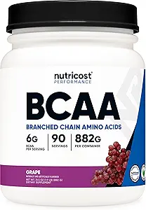 Nutricost BCAA Toz (Grape, 90 Hizmet) - Optimal 2:1 1 Oran, Vegetarian, Non-GMOMO