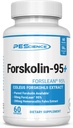 PEScience Forskolin Κάψουλες, 95% καθαρό εκχύλισμα φορσκολίνης από Coleus Forskohlii, πατενταρισμένο ForsLean, 50mg, 60 Count