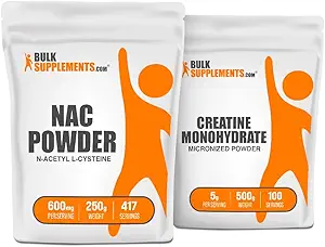 BulkSupplements NAC (N-Acetyl L-Cysteine) 250g + Kretine 500g